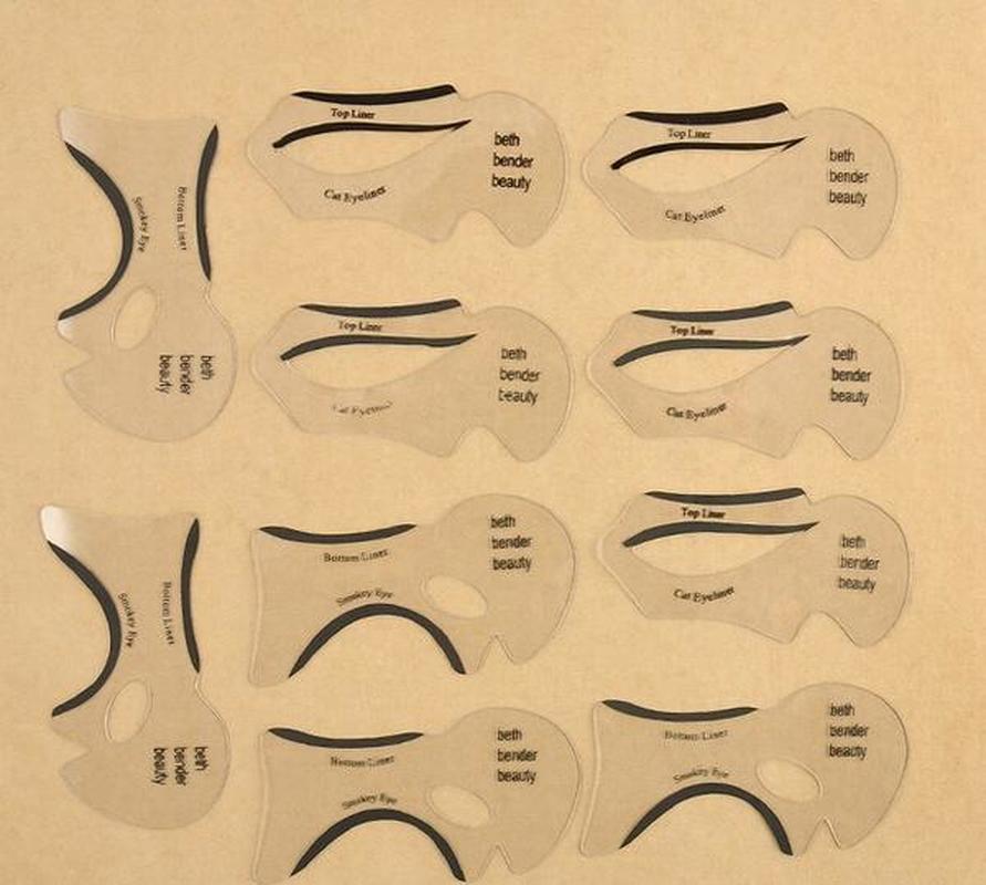 3/6/10Pcs Kat Smokey Eyeliner Stencil Voor Pijl Oogschaduw Gids Make Tool Eenvoudige Tool Set make-Up Accessoires Schoonheid: 10pcs