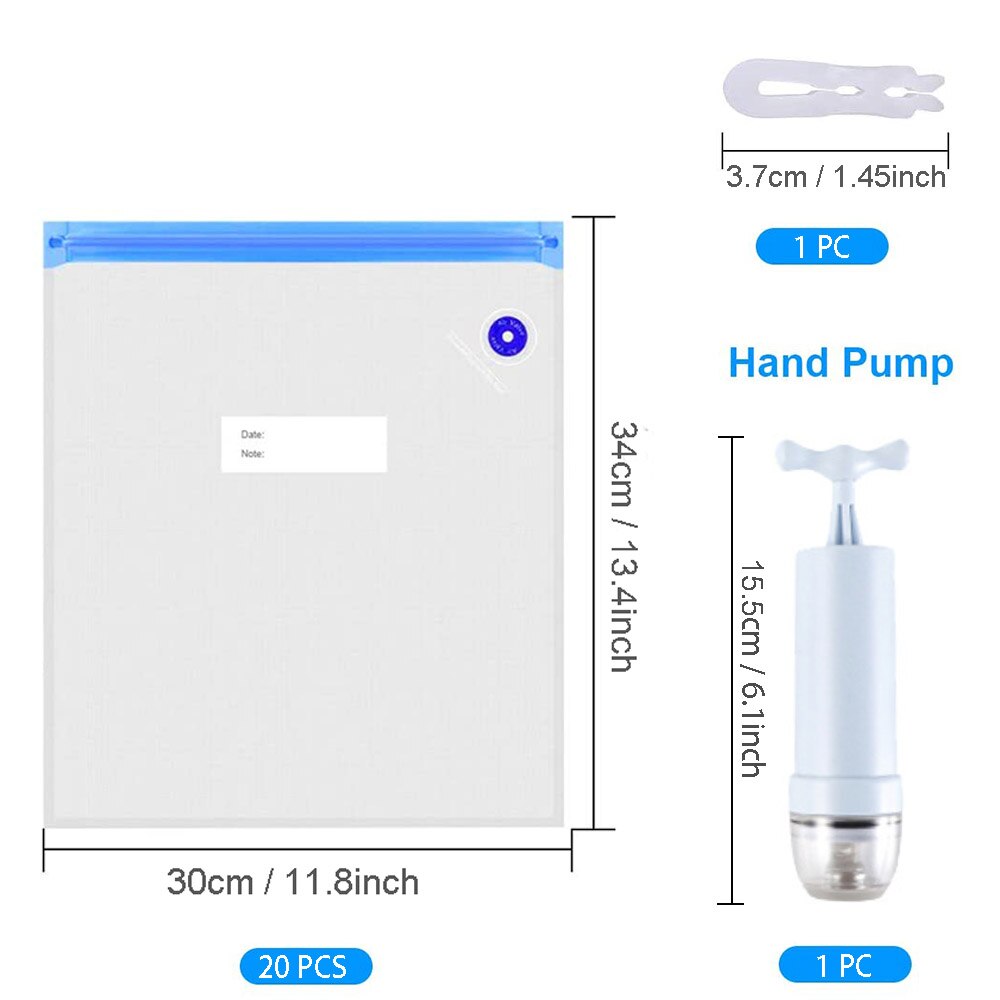 3D Printer Filament Storage Bag Filament Safekeeping, Humidity Resistant, Vacuum Sealing Bags 3D Printing Filament Accessories: 20 Bags and 1 Pump