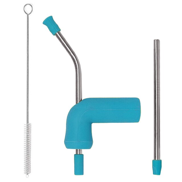 Snorkel-embudo de doble esnórquel para beber cerveza, dispensador para fiestas, festivales, Bar, novedad: 1 set blue