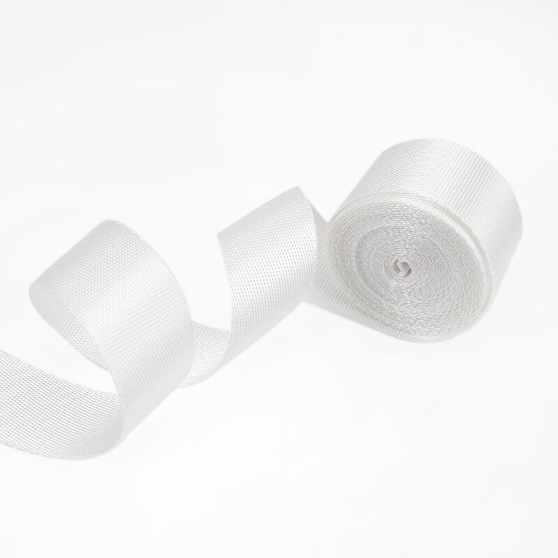 5M 0.7Mm Dikke 25Mm Polyester Nylon Spanbanden Lint Band Outdoor Rugzak Tas Strap Diy Halsband Knapsacktapes bias Binding: White