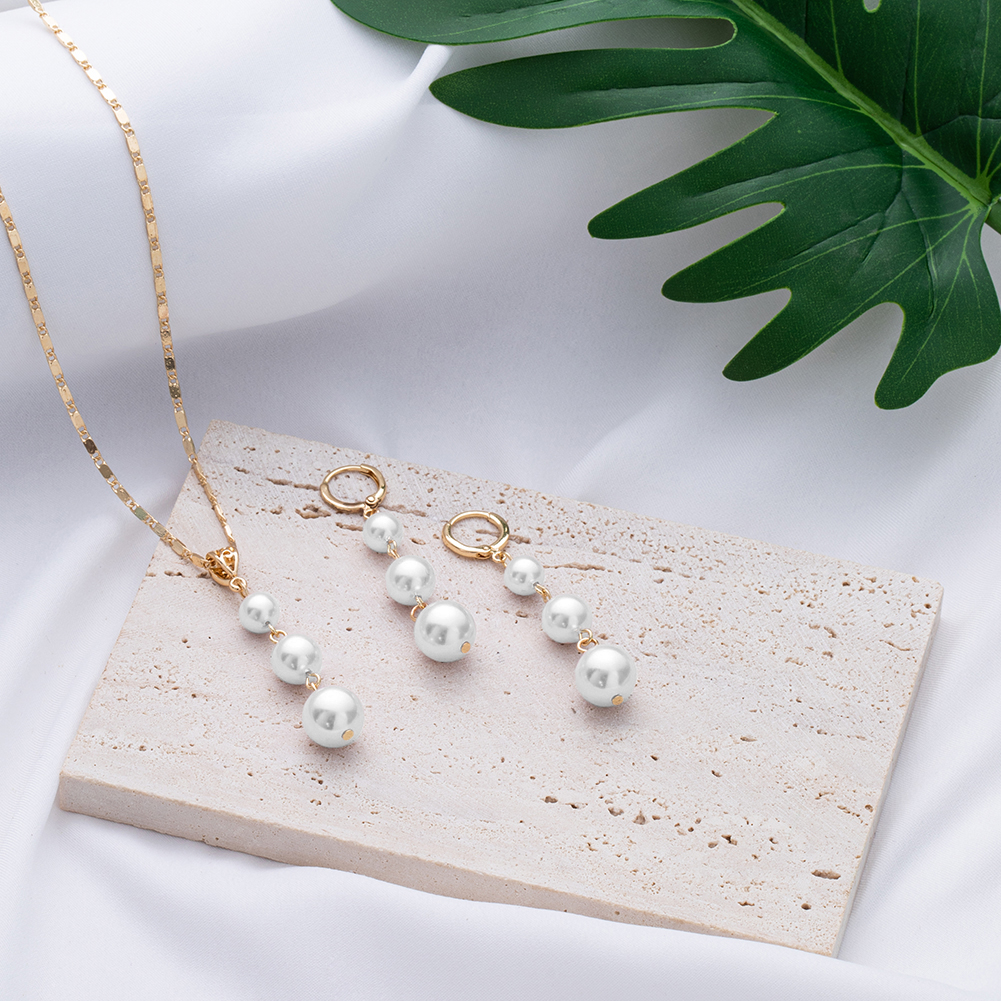Cring Coco Hawaiian Polynesische Plumeria Ketting Set Gold Filled Hanger Hoop Oorbellen Sieraden Sets Voor Vrouwen Meisjes: ZH0500GOWH