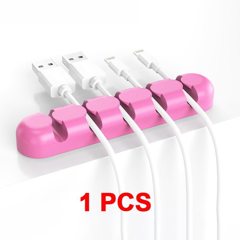 ORICO Cable Organizer Colorful Stand Protector Cord Storage Silicone Cable Organizer Desktop Organizer Cable Management Tape: Silver
