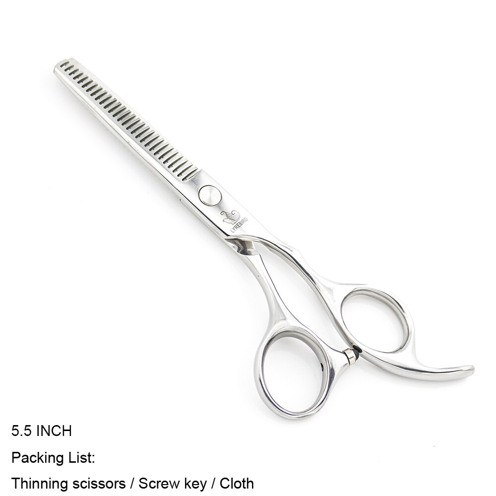 Japan Hair Scissors set Silver 5.5 INCH 6 INCH Hairdressing scissors Hair Cutting scissors Very Sharp Lyrebird: Thinning nobox 5.5IN