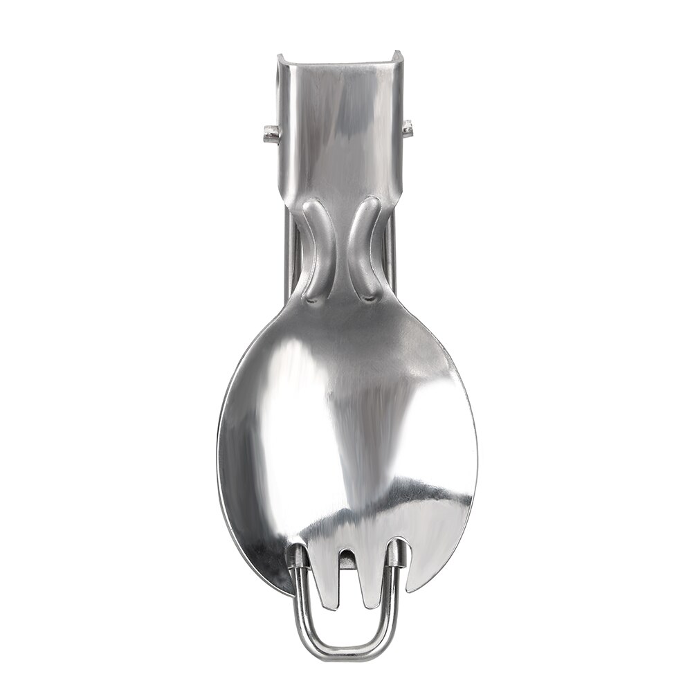 Hilife Vouwen Lepel 2 In 1 Spork Wandelen Outdoor Camping Servies Lichtgewicht Picknick Lepel Vork Roestvrij Staal Kookgerei