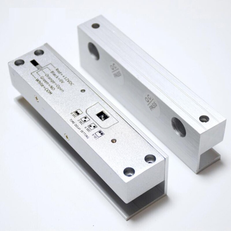 DC12V Framless Glass Door Lock Electromagnetic lock Swing Glass Lock Electric Door Lock COM NO Timer delay Drill Free Glass Lock