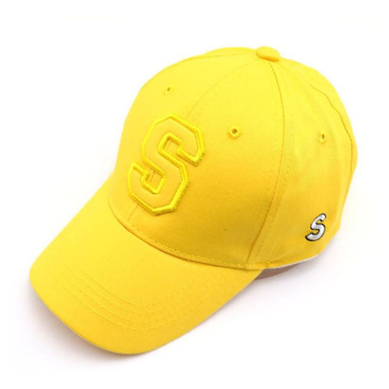 Doitbest 2 to 8 Years Child Baseball Cap Hip Hop Spring S Letters kids Sun Hat solid Boys Girls Caps snapback hats: Yellow