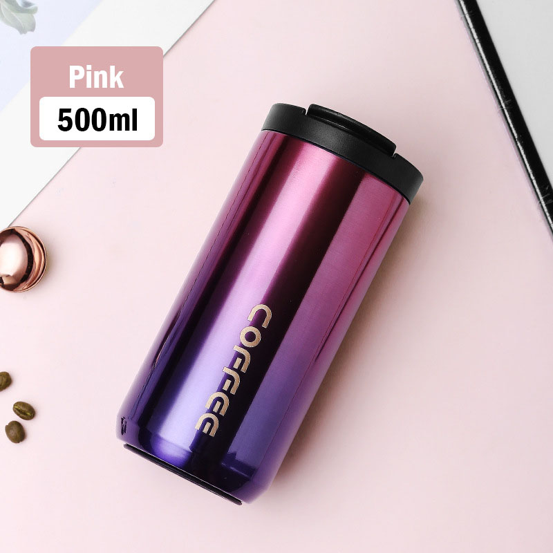 Xiaomi 400ml/500ml Double Stainless Steel 304 Coffee Mug Leak-Proof Thermos Bottle Mug Travel Thermal Cup Portable Youpin: black
