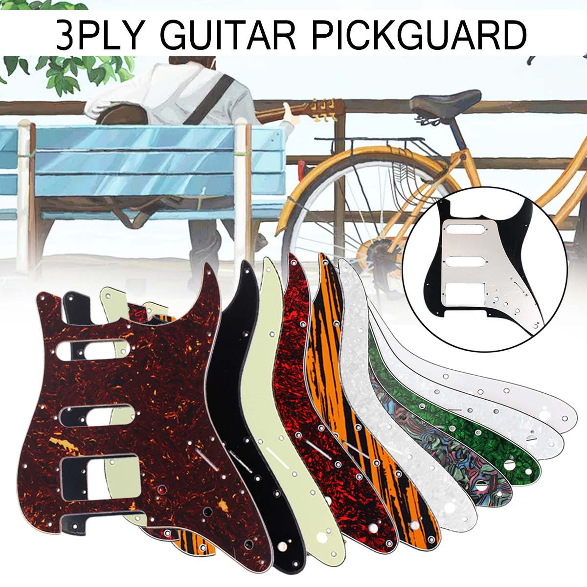 Elektrische Gitaar Geladen Slagplaat Scratch Plaat voor USA/MEX voor Fender voor Stratocaster Strat 3 Ply HSS