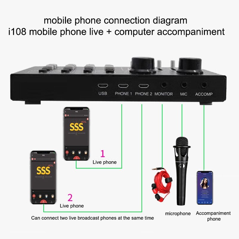 External Sound Card for Headset Mic Mobile Phone Computer USB 1500Mah