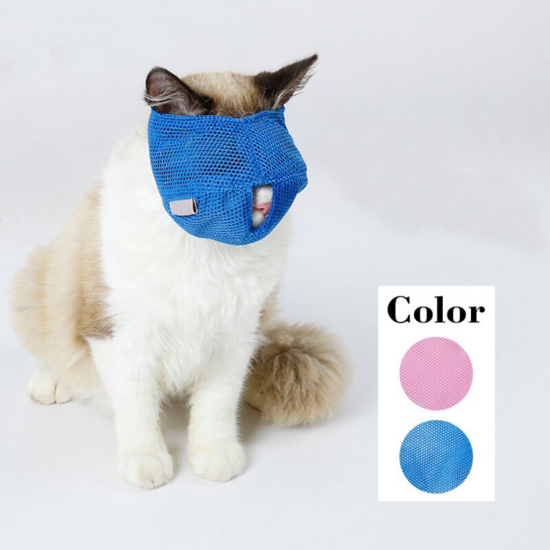 Mascarilla para la boca de gato, protección multifunción, anti-golpes, rejilla transpirable, boquillas antimordidas para gatos, boquillas para viaje de Mascota, herramientas de seguridad para salir