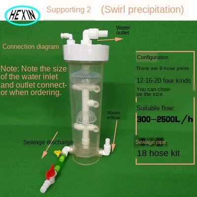 Cubo separador de remolino centrífugo para acuario, cubo sellado de prefiltro de lluvia para tanque de peces: Amarillo