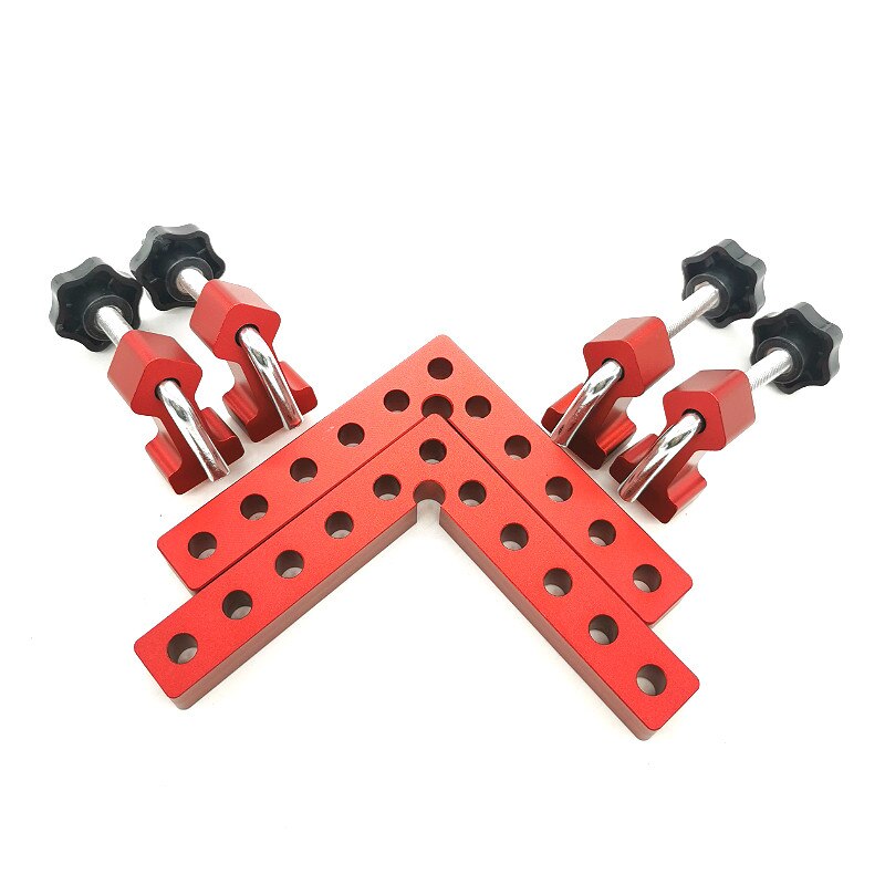Placa de empalme auxiliar de 90 grados, Panel de posicionamiento, Clip fijo, escuadra de carpintero en forma de L, herramienta de carpintería, 2 uds.: 2pcs 120mm Set