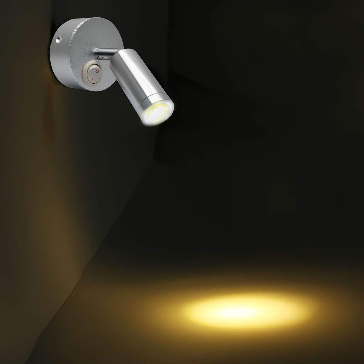 1PCS Warm LED Wall Spot Light Ceiling Reading Spotlight Bedside Lamp Switch 12V