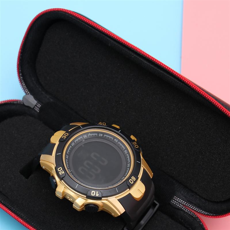 Estuche de goma EVA portátil para reloj, soporte con cremallera, caja de embalaje anticaída impermeable, almacenamiento, de viaje, colección