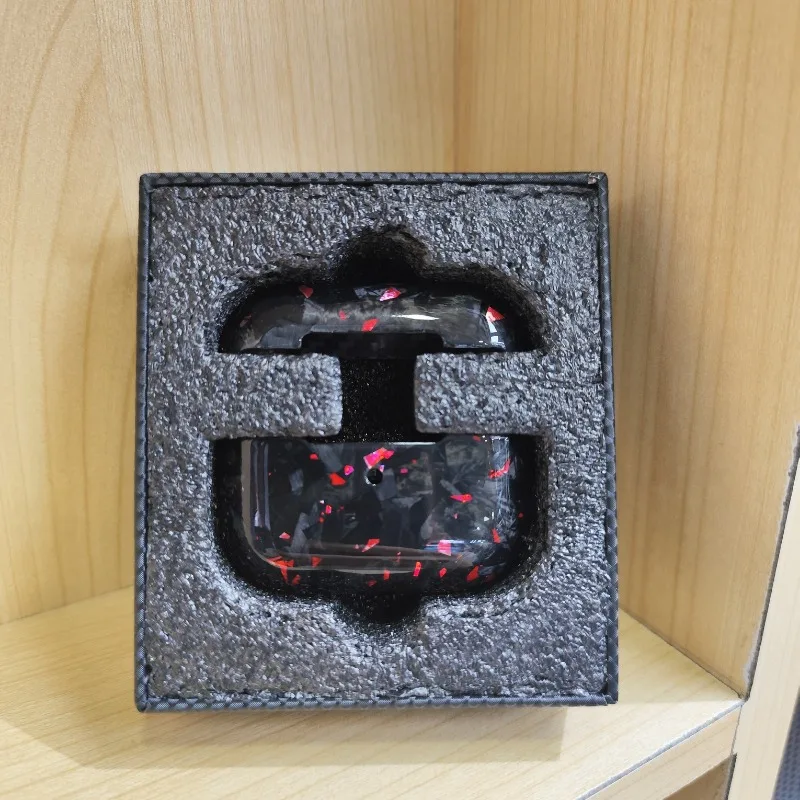 Funda de auriculares de fibra de carbono Real para Apple AirPods Pro 2(2022) auriculares inalámbricos Bluetooth de fibra de carbono para AirPods Pro): 2XS / Verde militar