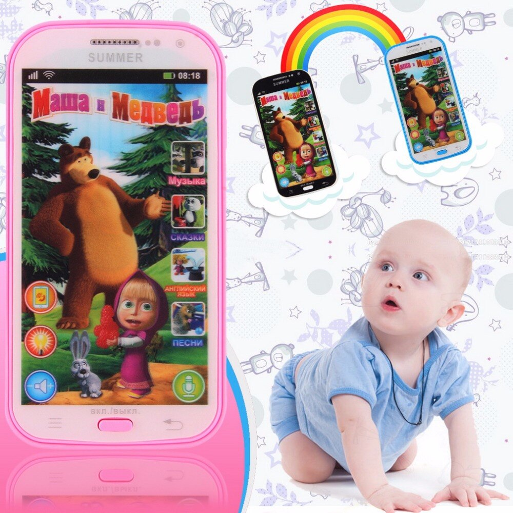 3pcs Multifunctionele Baby Mobiele Telefoon Simulator Muziek Telefoon Touchscreen Kinderen Speelgoed Leren & Onderwijs Model Russische Taal