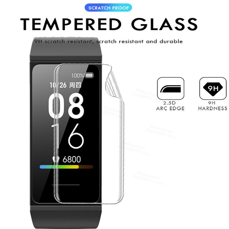 Película protetora de hidrogel para xiaomi mi band 4c, 3-12 unidades, protetor de tela para xiaomi redmi band 4 c, pulseira sem vidro temperado