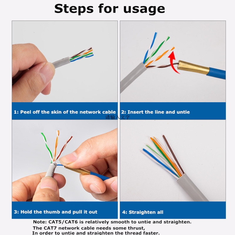 Network Cable Loosener Cable Unwinder Straightener CAT5 CAT6 CAT7 Rj11 Telephone Line Wire Core Separator Line Tool 5 Colors