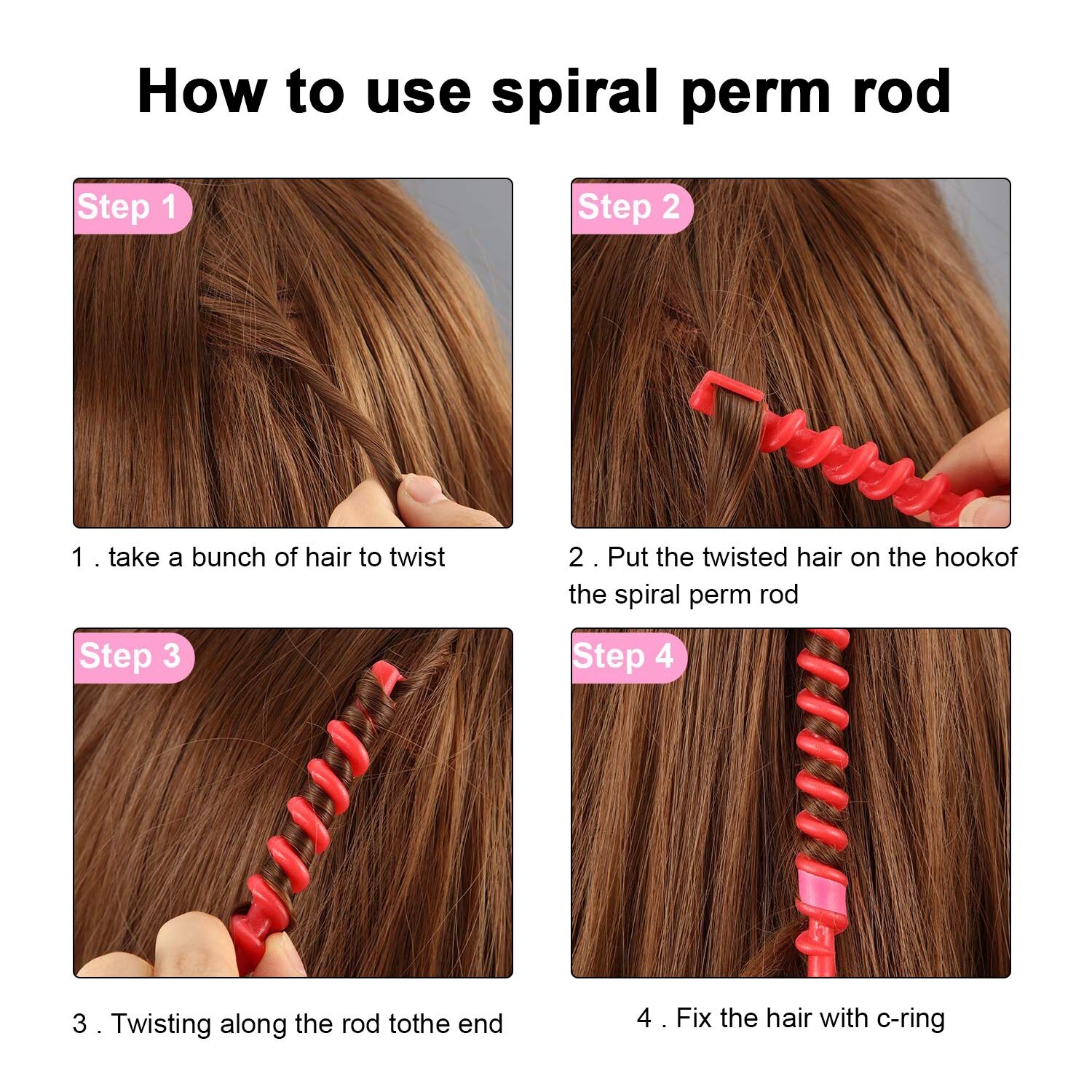 17Pcs Spiral Hair Perm Rod Spiral Rod Barber Hairdressing Hair Roller Curling Curler Hairdressing Maker Styling Tool