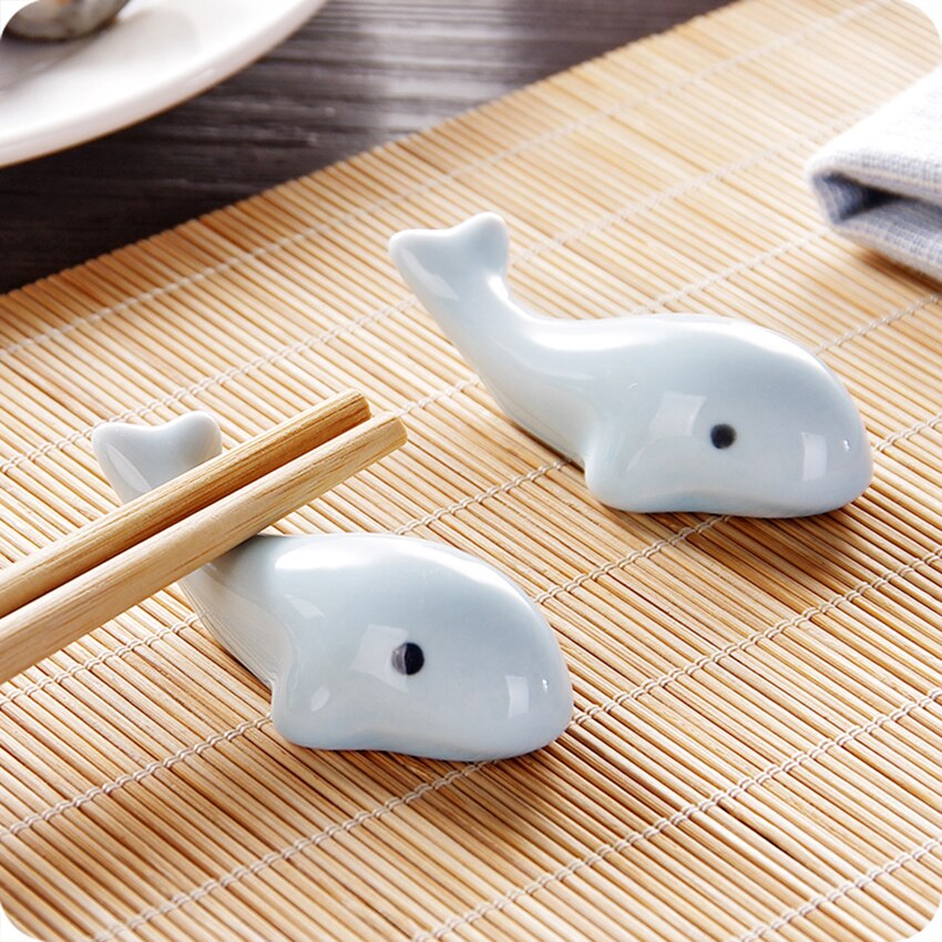 Cute cerámica ganso delfín forma de búho palillo soporte cuchara soporte de almacenamiento de vajilla para palillos de cocina soporte