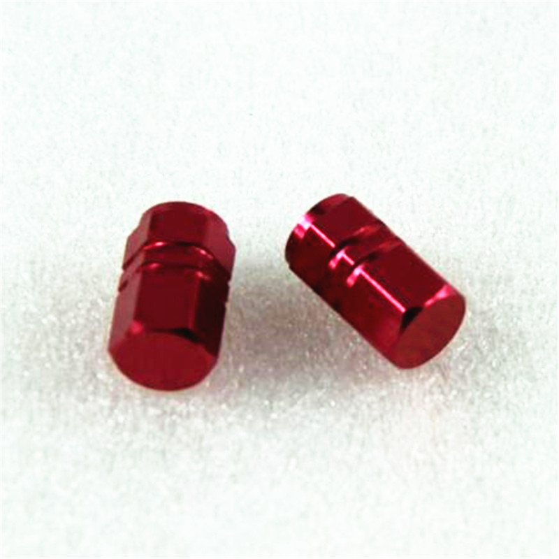 Color Aluminum Alloy Valve Cap Bike Cap Bike Bicycle Cycling Tire Leak Valve Cover Gas Nozzle 10 Colors Bicycle Accessories: 2Pcs Red