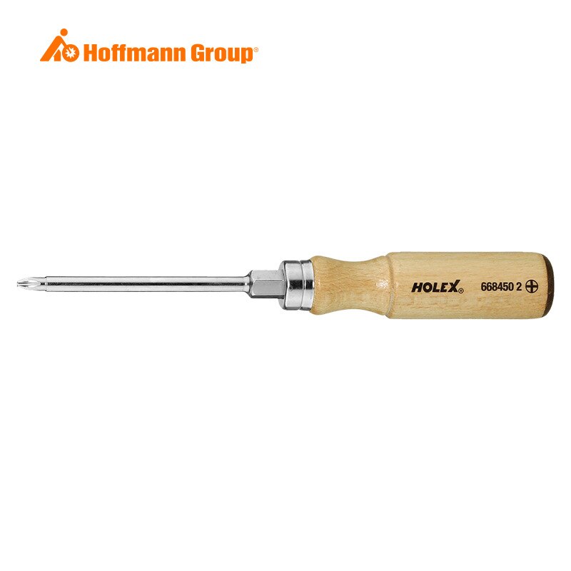 Germany Hoffman Tools Holex Crosshead Screwdriver Wooden Handle Screwdriver Chrome Vanadium Steel 668450 Metalworking 2.1-12.7mm