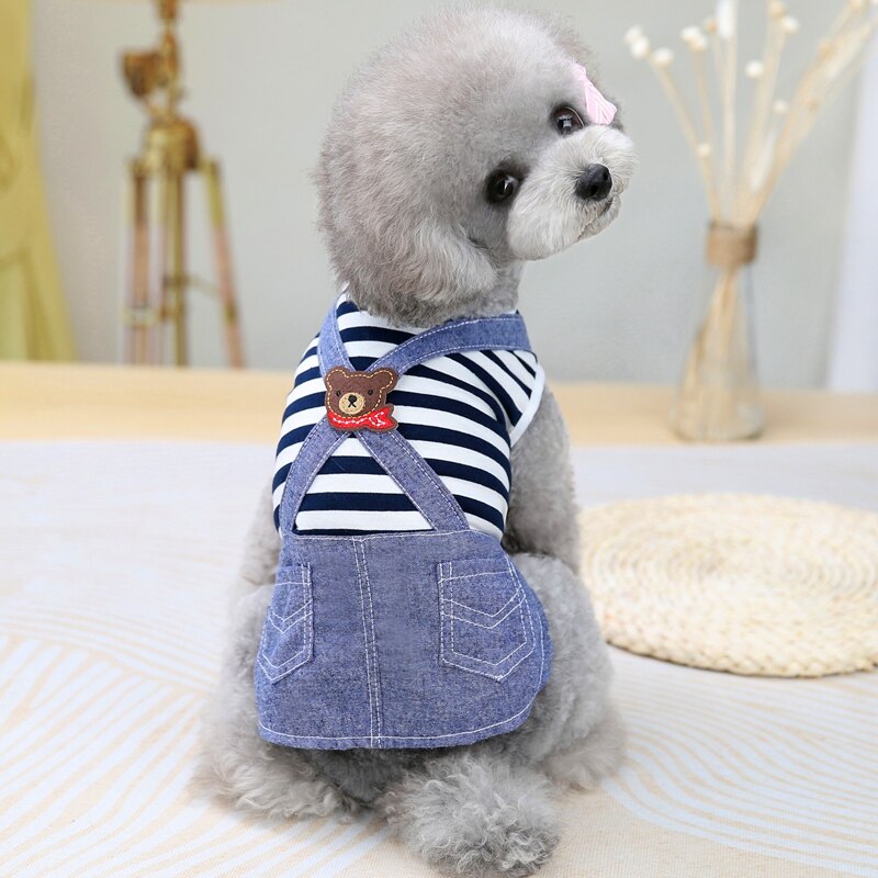 Stripe Akita Corgi Clothes For Dogs Summer XS XXXXL Large Big Puppy Medium Animal French Bulldog Terrier Pet Dresses Jacket Pugs: Blue / 5L