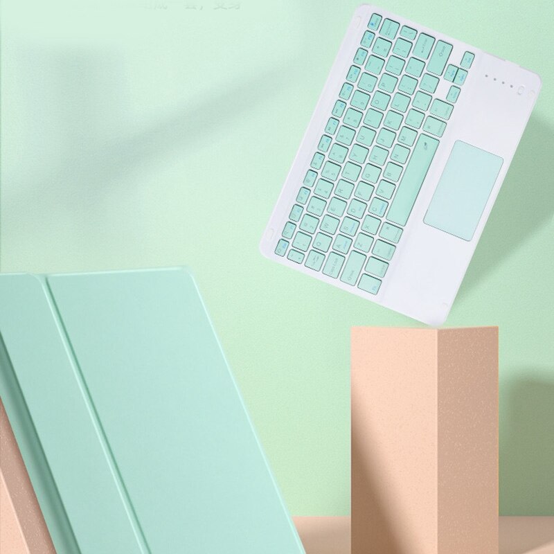 Draadloos toetsenbord voor ipad pro 11 bt toetsenbord met touchpad voor snoepkleurige leren tablethoes