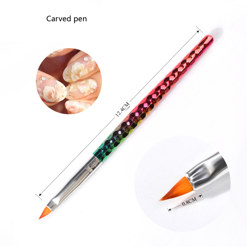 Navolution Gel Polnischen Nagel Pinsel Magie Farbe Allmählich Manikübetreffend Werkzeug Geschnitzt Gewinde Zeichnung Pinsel Stift Meerjungfrau Bleistift ho: 07DH