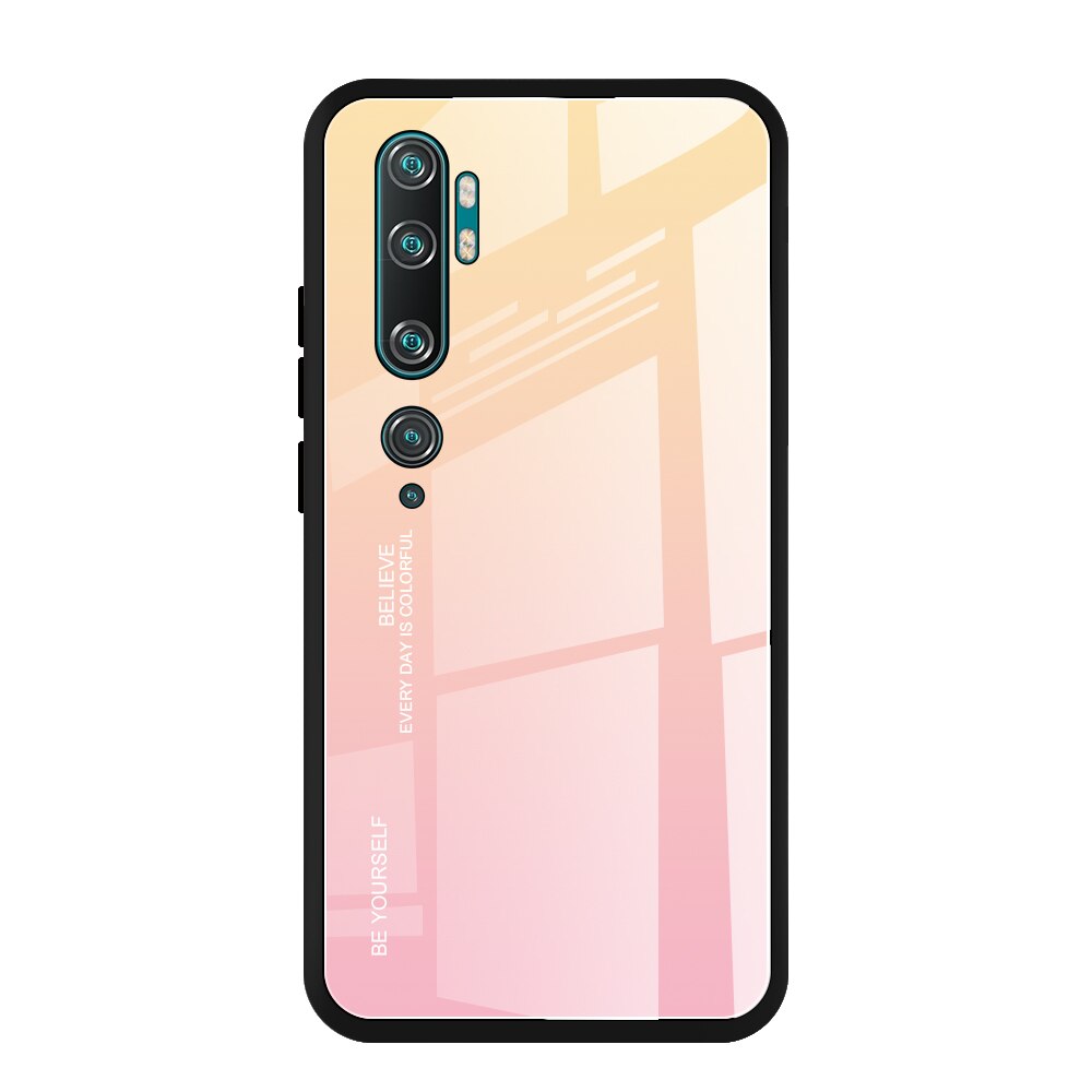 For Xiaomi MI Note 10 Case Luxury Gradient Tempered Glass Hard Soft Frame Full Back Covers For Xiaomi CC9 Pro Shockproof Fundas: For Mi Note 10 / 6