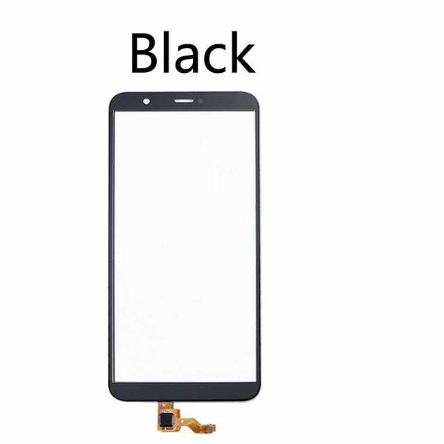 Panneau avant en verre pour Huawei P Smart FIG-LX1 FIG-L21 FIG-L22 écran tactile numériseur capteur lentille panneau pièce de remplacement (pas d'affichage à cristaux liquides): Black