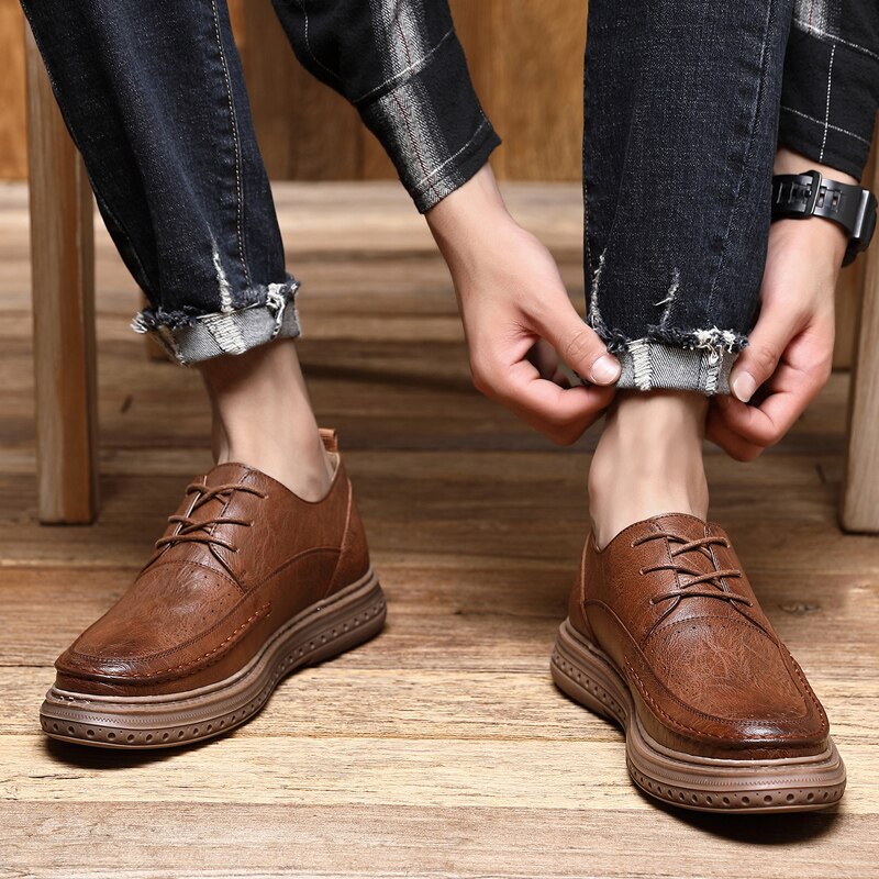 Italiaanse herenschoenen, veterschoenen, klassieke herenschoenen, leren herenschoenen, oxfords, waterdichte schoenen voor buiten, korte schoenen voor buiten