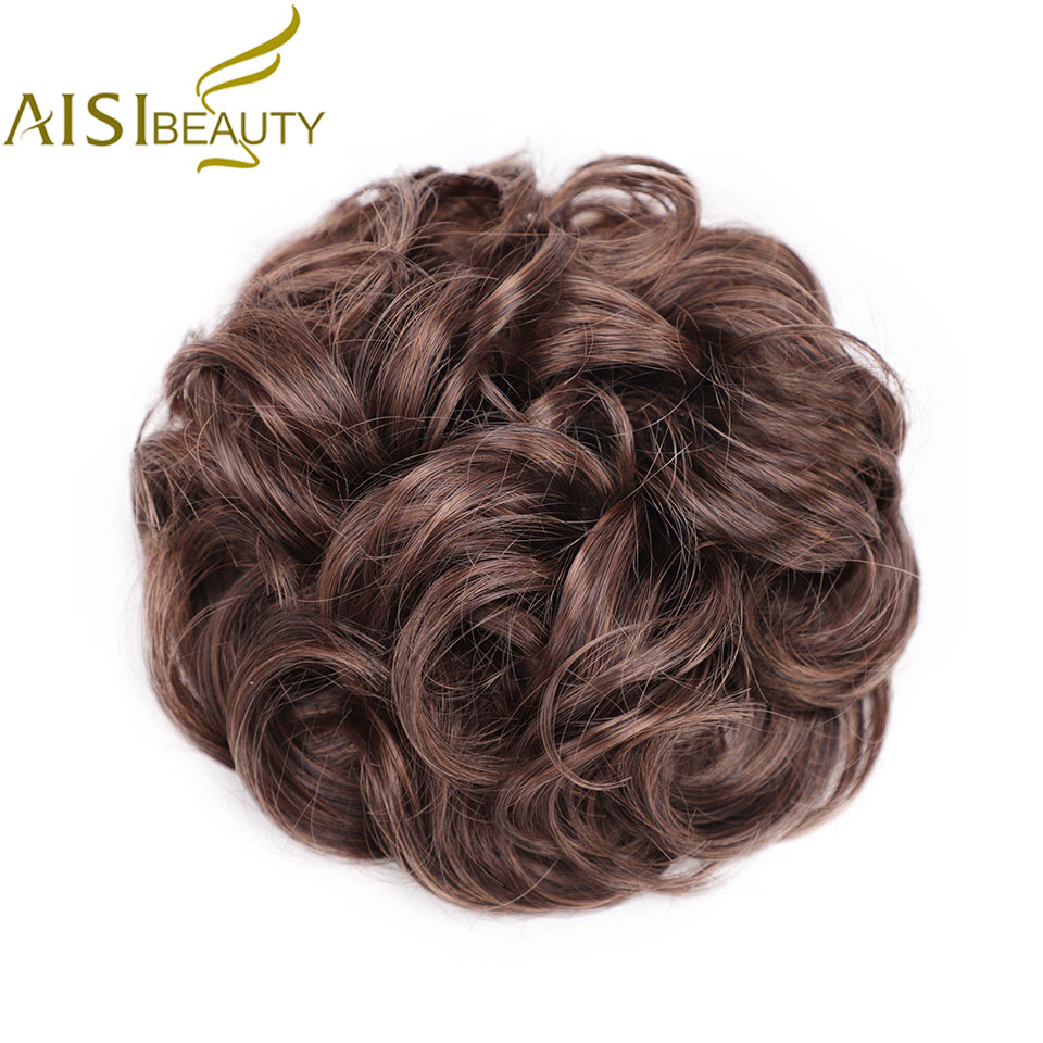 Moño de pelo sintético AISI BEAUTY, moño de goma elástica para el pelo, moño negro o marrón, extensores de goma para el pelo