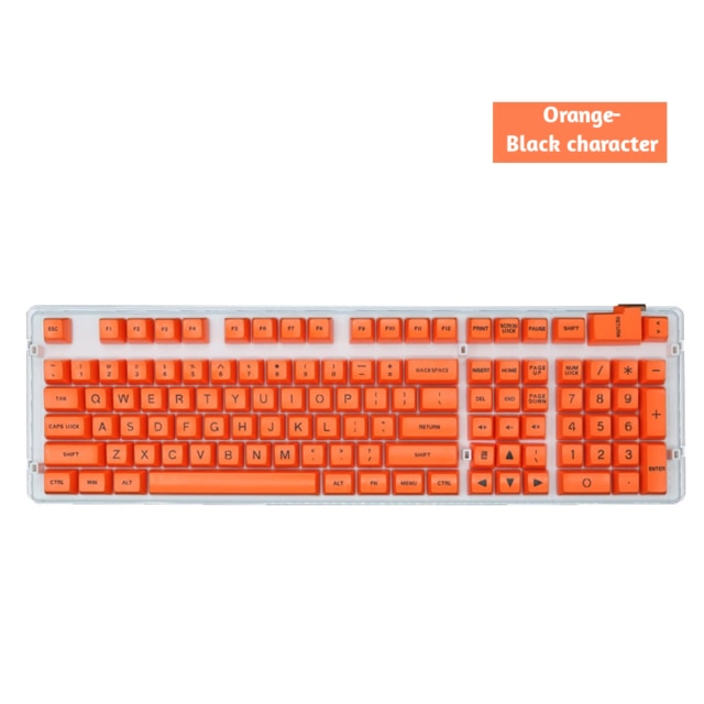 108 Keys SA Profile ABS Keycap Set Ergonomics Double-shot Molding Large Font Opaque Key caps For Mechanical Gaming Keyboard: Orange-2