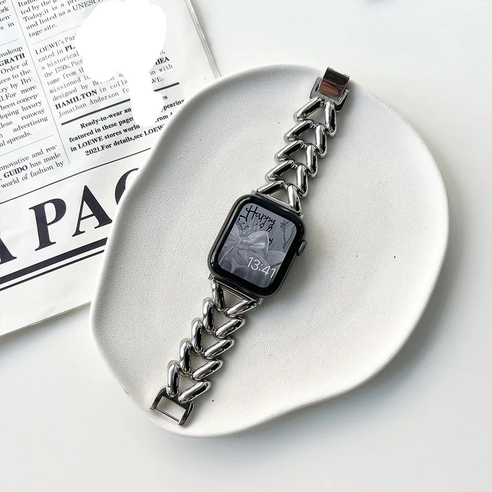 Metallarmband für Apfel Uhr 10 Band 46 mm 42 mm 41 mm 44 mm 45 mm 40/49 mm Damenarmband Gürtelarmband iWatch Serie 9 8 7 Se Ultra: Grün Blau / 16mm