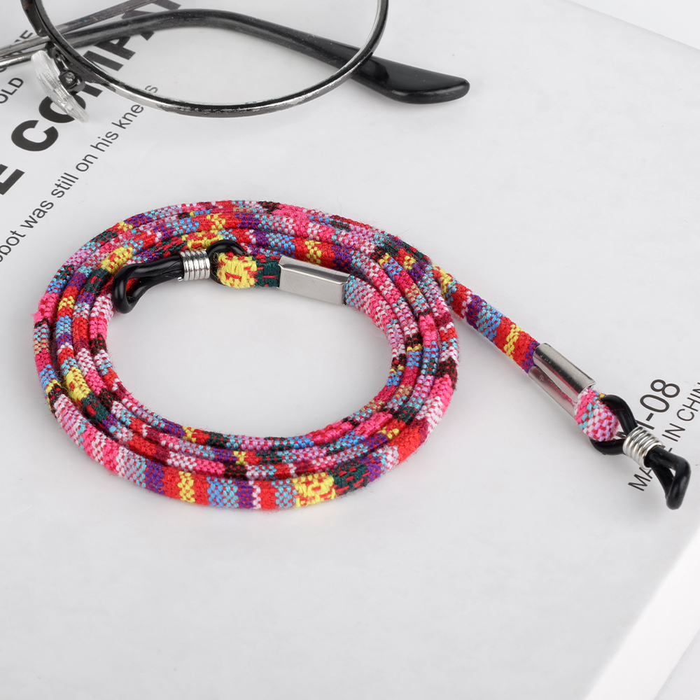 Bohemia Cotton Sunglasses Strap Eyeglass Chain Reading Glasses Chain String Holder Mask Neck Cord Eyewear Spectacles Necklaces: army green