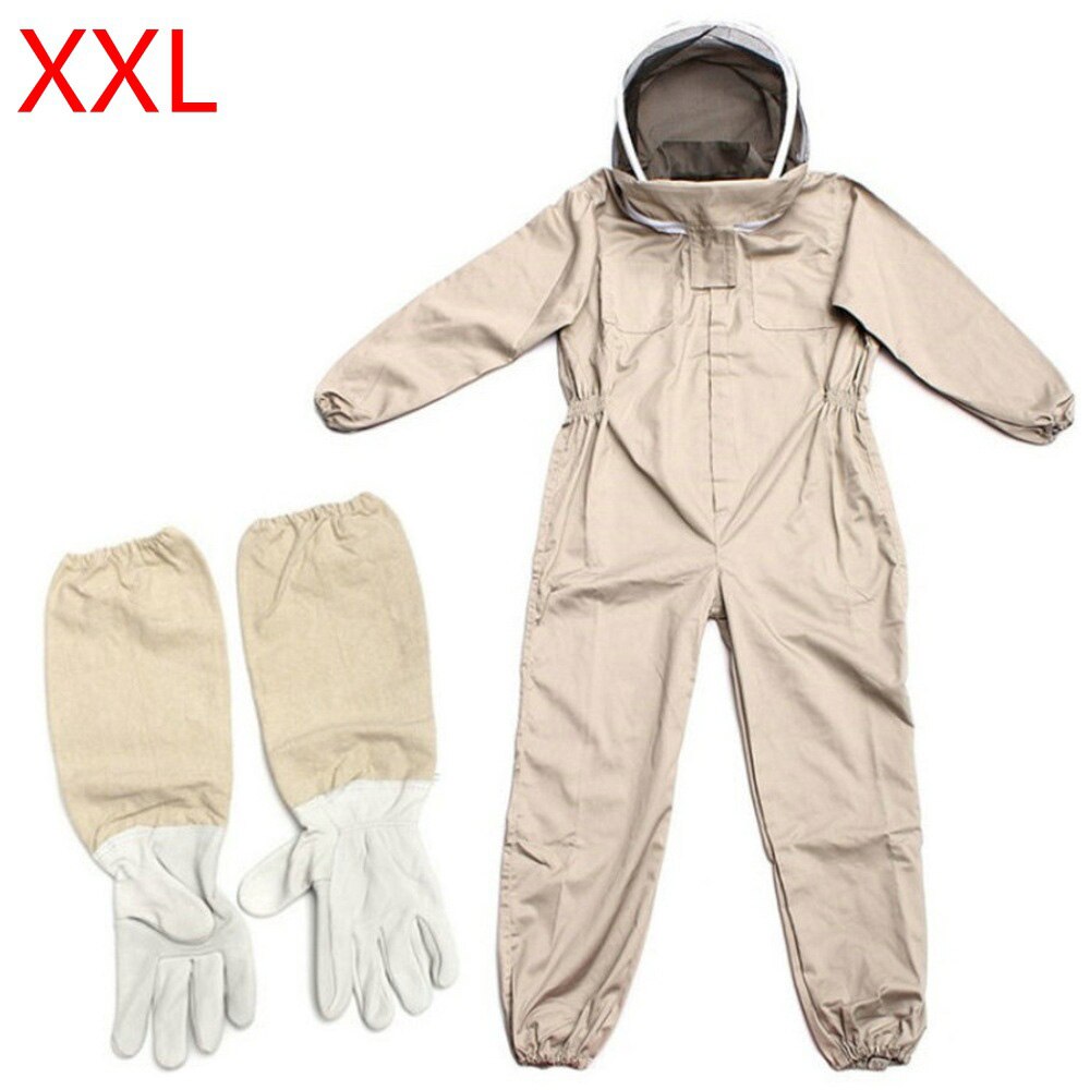 Traje de apicultura Unisex ropa de protección contra abejas con capucha + guantes L-3XL suministros para ganado Apicultura