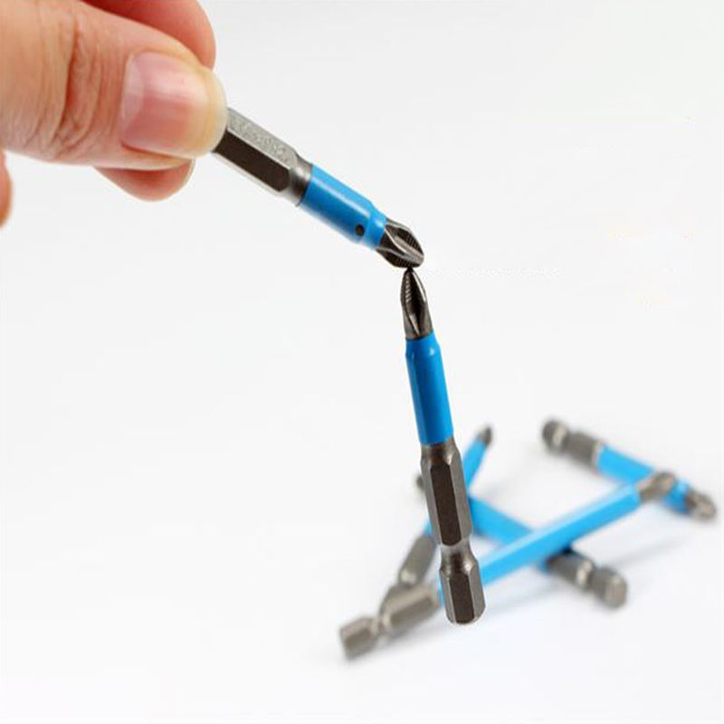 Puntas de destornillador de cabeza cruzada PH2, herramientas de mano, vástago hexagonal eléctrico antideslizante, destornillador magnético, 50mm, 5/10 Uds.