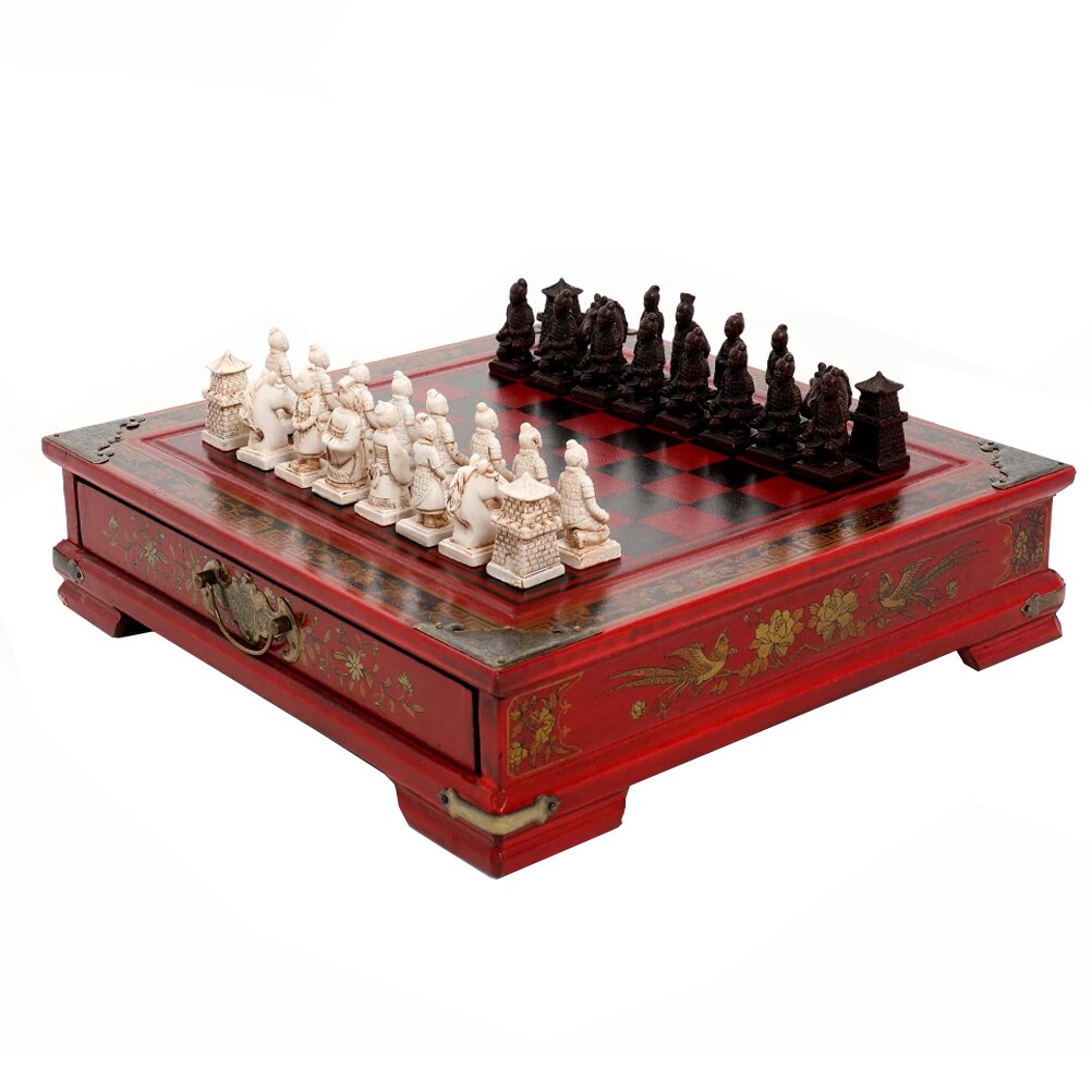 Klassieke Chinese Terracotta Krijgers Houten Schaakbord Puzzel Stripfiguren Schaakbord Spel Tiener Volwassen: B