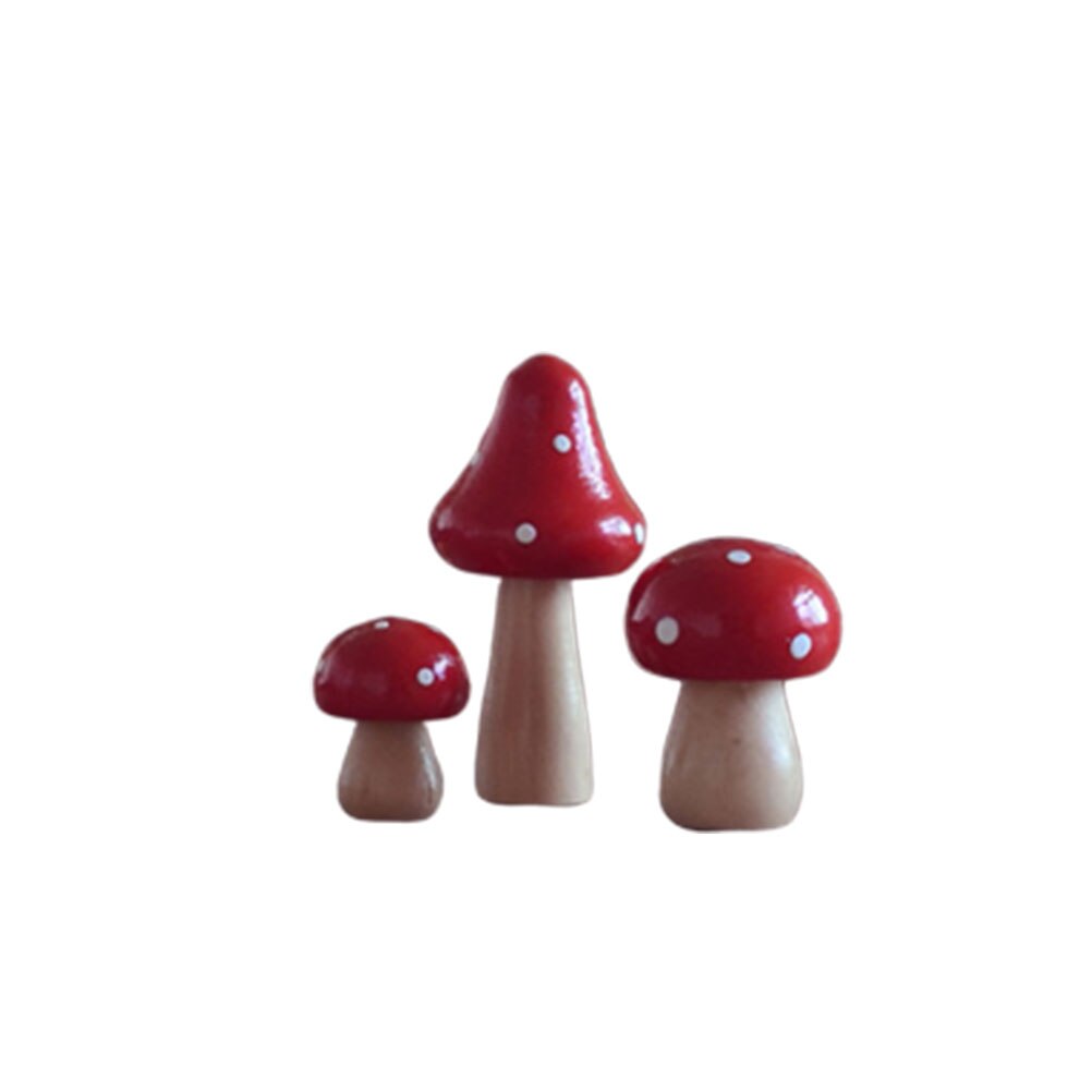 3 pièces simulées champignon Portable attrayant Durable parure de bureau artificielle champignon Sculpture en bois