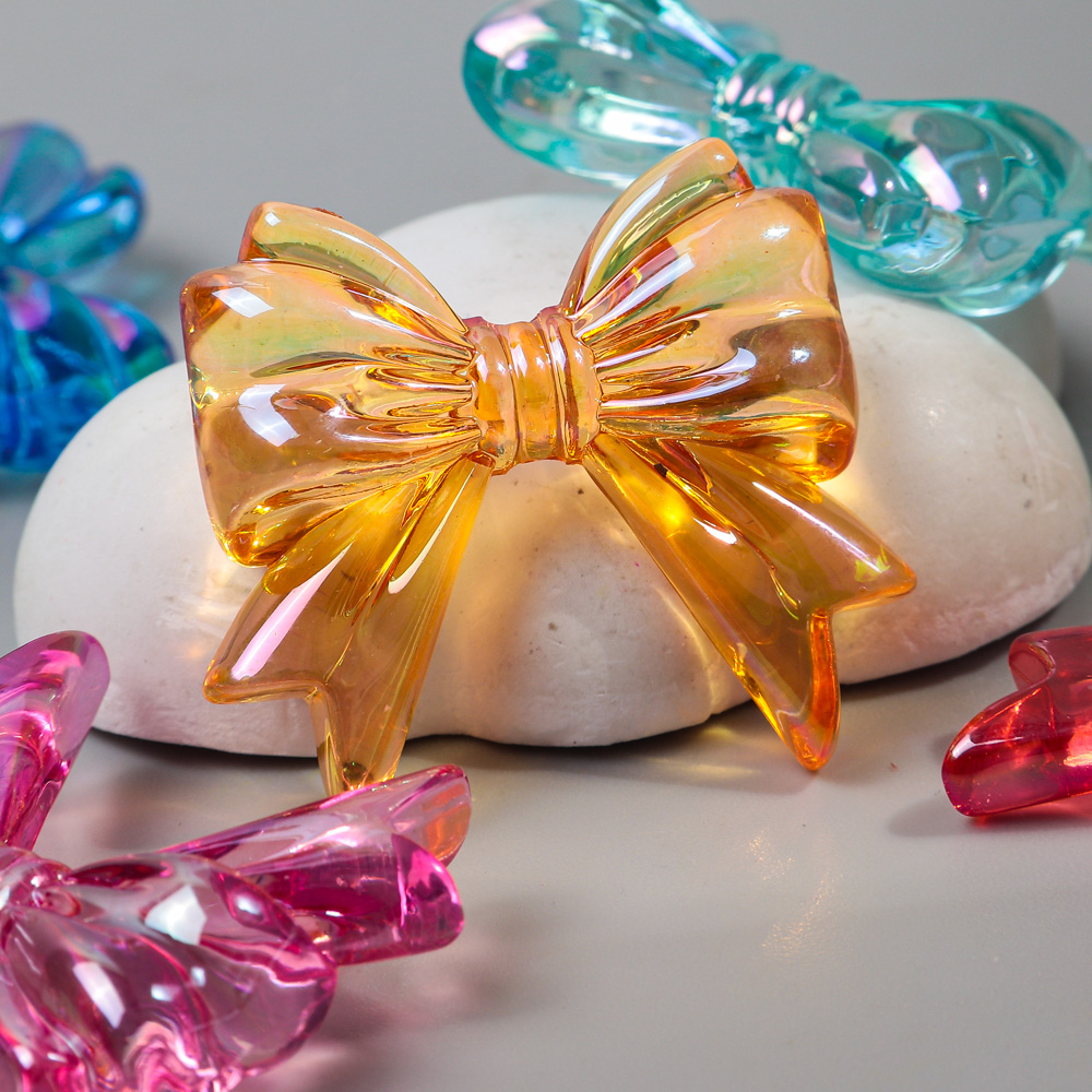 Cute 6pcs Colorful Transparent Bowknot Acrylic – Grandado