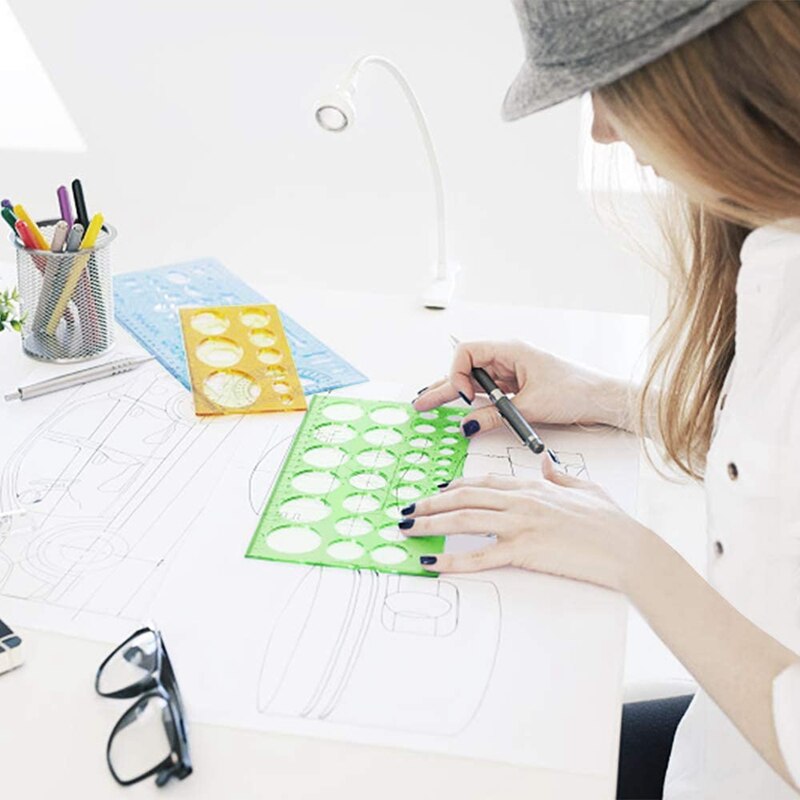 10 Pcs Measuring Plastic Templates Circle Template Geometric Drawing Templates Building Jewelry Formwork Rulers