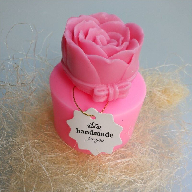 Moule à gâteau 3D en Silicone en forme de Rose, pour Fondant le savon, Cupcake, gelée de bonbons, chocolat, décoration, outil de cuisson: rose mold2