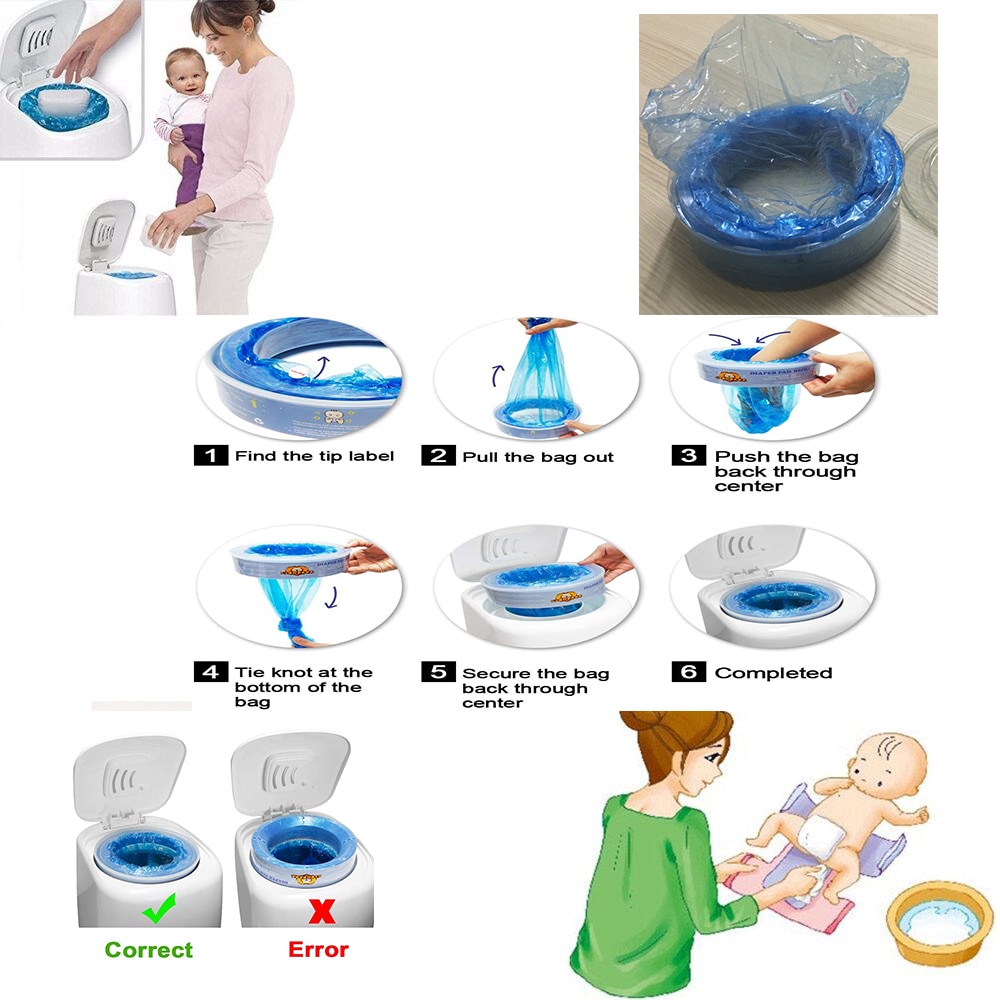 Bolsa de basura de repuesto para pañales infantiles, cubo de basura Compatible con Angelcare