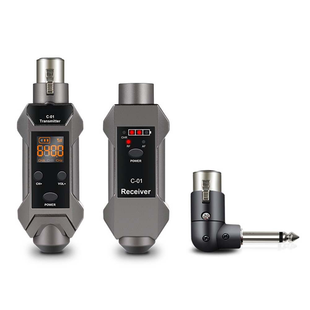 C -01 2.4 kabel-zu-funk-konverter, 500-980 mhz mikrofon-funk-gitarren-audio-sendersystem mit hd-display