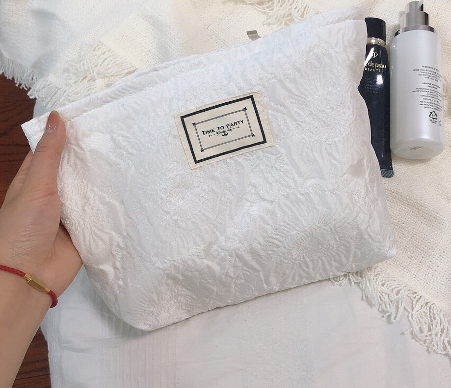 Estuche de tela de algodón con estampado Floral para mujer y niña, neceser grande de almacenamiento para cosméticos, organizador de maquillaje, neceser de viaje, 1 unidad,organizador brochas maquillaje ,estuche lápices: Type D