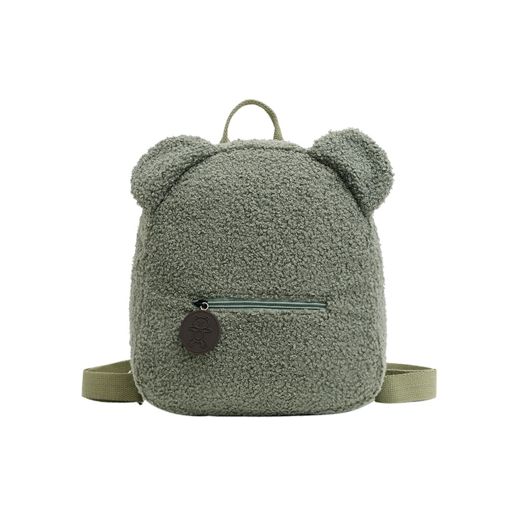 Mini sac à dos quotidien en peluche en forme d'ours pour femmes, fourre-tout Simple, tendance,: B