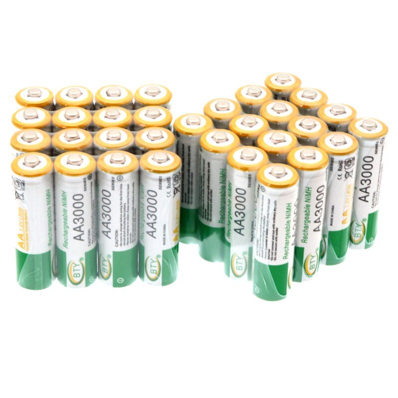 100% 1.2V 3000Mah Aa Nimh Oplaadbare Batterijen Ni-Mh Oplaadbare Aa Batterij Voor Speelgoed Camera Microfoon