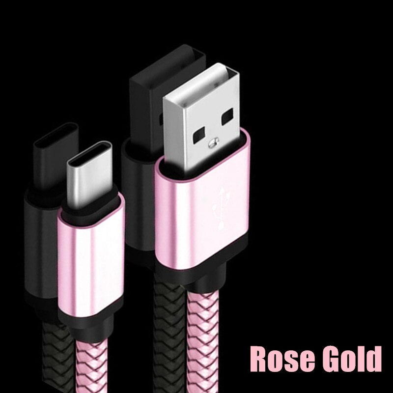USB Type C Snel Opladen Kabel voor Huawei P20 P30 Lite Pro Realme Q X x2 pro 0.25 M/ 1 M/2 M Charger voor Samsung A90 A80 A70 A40 A50: Roze / 1m