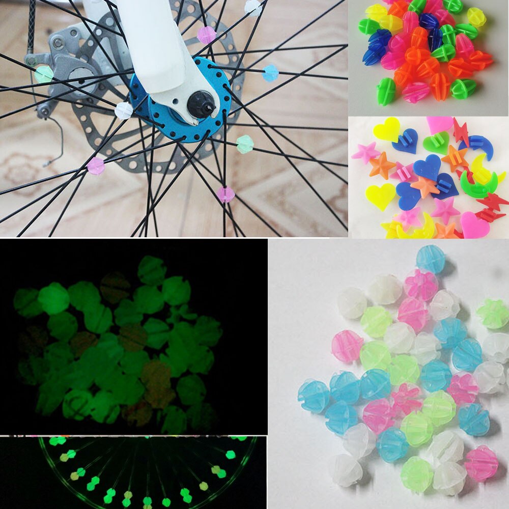 Cuentas de plástico para rueda de bicicleta niños, abalorios de plástico para rueda de bicicleta